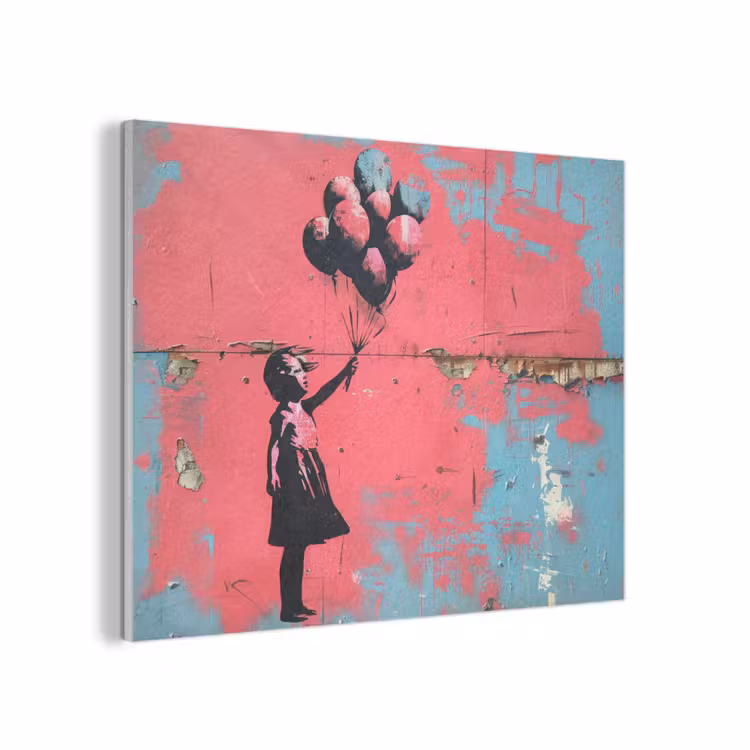 Graffiti - Meisje - Ballon - Banksy - Street art PET vilt klein -3d