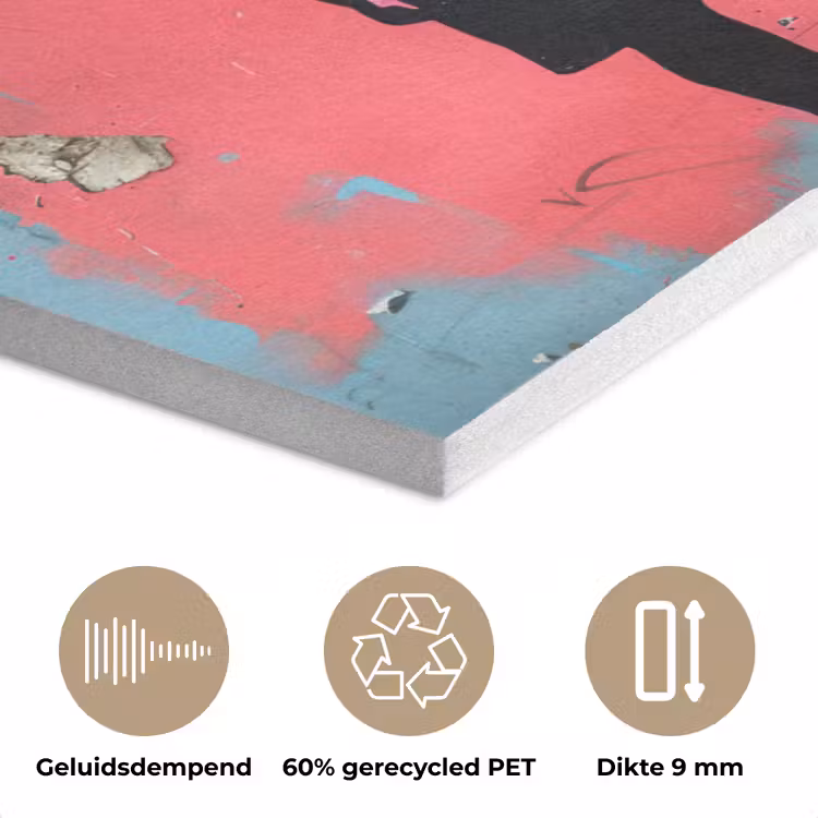 Graffiti - Meisje - Ballon - Banksy - Street art PET vilt klein -closeup_NL