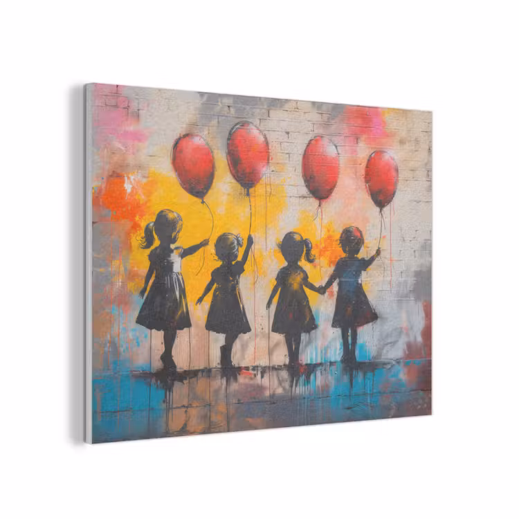 Graffiti - Kinderen - Street art - Ballon - Banksy PET vilt klein -3d