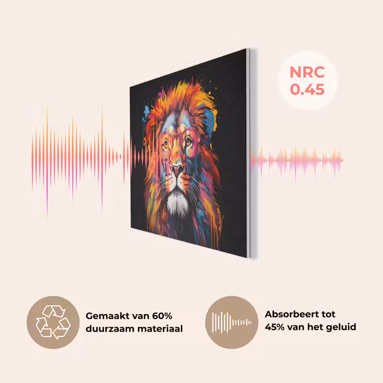 Graffiti - Leeuw - Bril - Zwart PET vilt klein -USP_NL