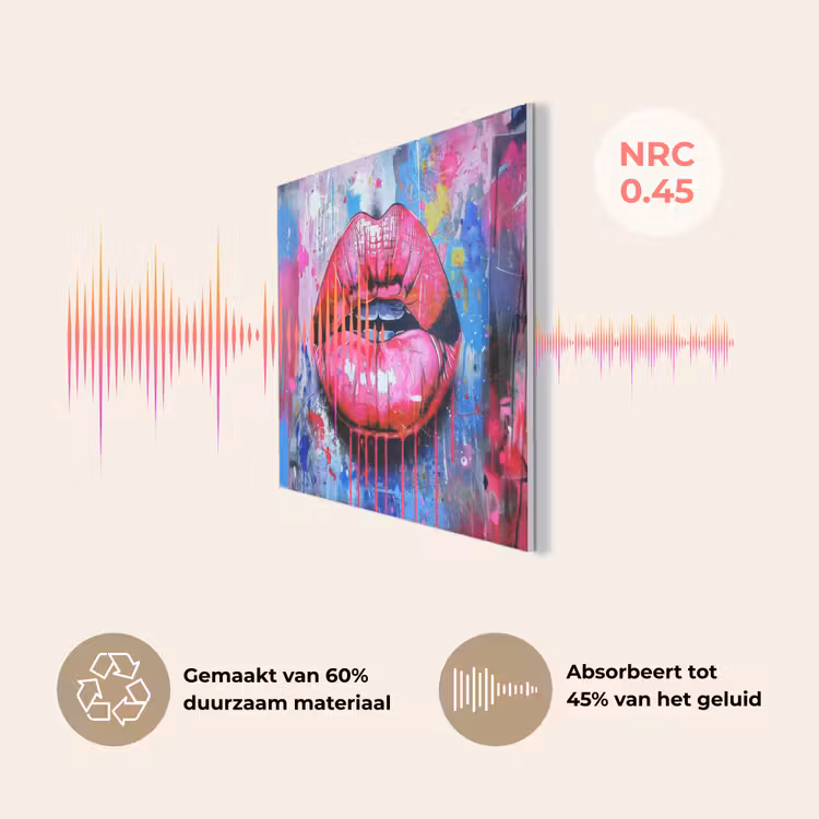 Graffiti - Lippen - Felroze - Geschilderd PET vilt klein -USP_NL