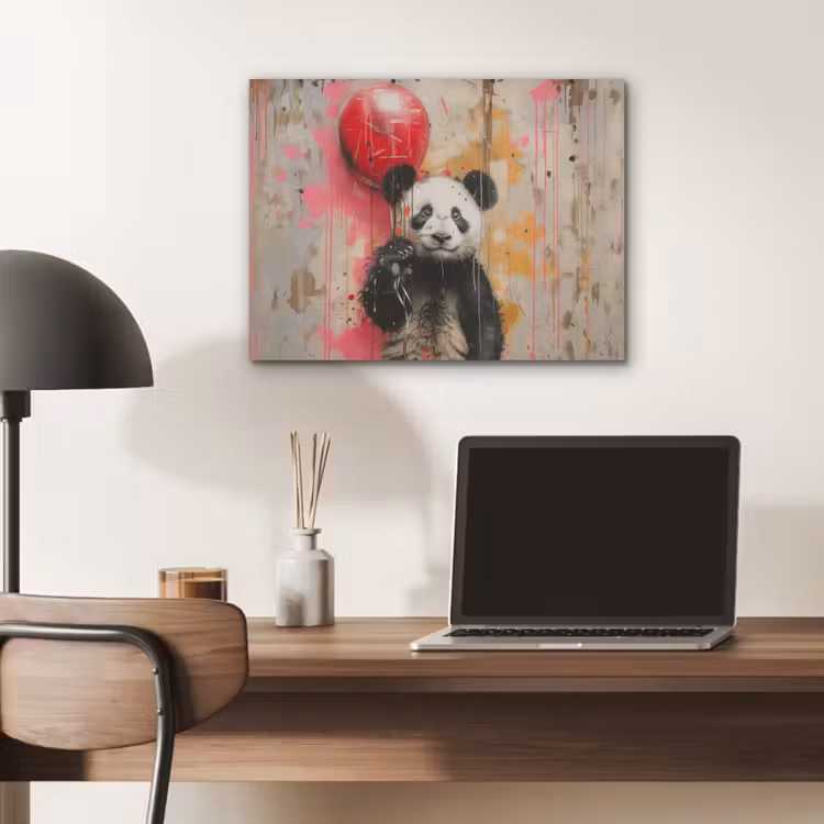 Graffiti - Panda - Ballon - Street art - Banksy PET vilt klein -sfeer5