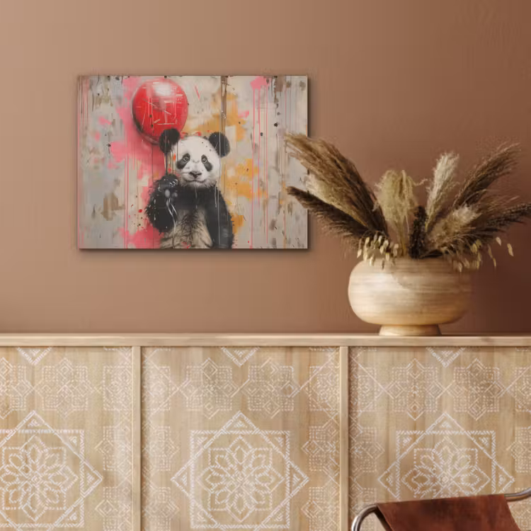 Graffiti - Panda - Ballon - Street art - Banksy PET vilt klein -sfeer4