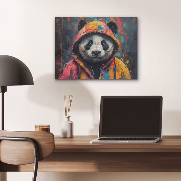 Graffiti - Panda - Jas - Kleurrijk PET vilt klein -sfeer5