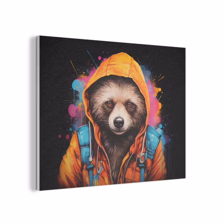 Graffiti - Wasbeer - Jas - Zwart PET vilt klein -3d