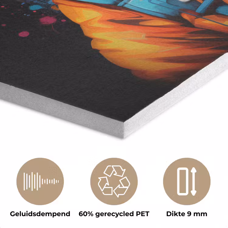 Graffiti - Wasbeer - Jas - Zwart PET vilt klein -closeup_NL
