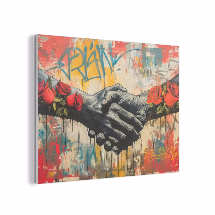Graffiti - Rozen - Handen - Street art - Banksy PET vilt klein -3d