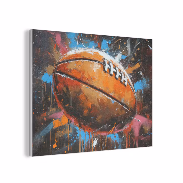 Graffiti - Rugby - Kleurrijk - Rugbybal PET vilt klein -3d