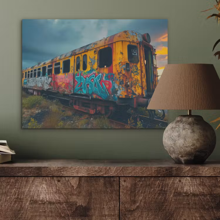 Graffiti - Trein - Street art - Verlaten PET vilt klein -sfeer2