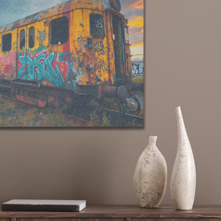 Graffiti - Trein - Street art - Verlaten PET vilt klein -sfeer6_closeup