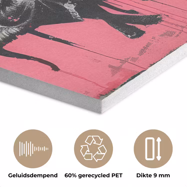 Graffiti - Vintage - Zwart - Street art - Roze - Banksy PET vilt klein -closeup_NL