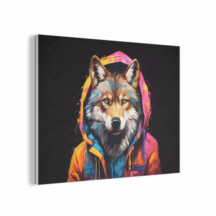 Graffiti - Wolf - Jas - Zwart PET vilt klein -3d