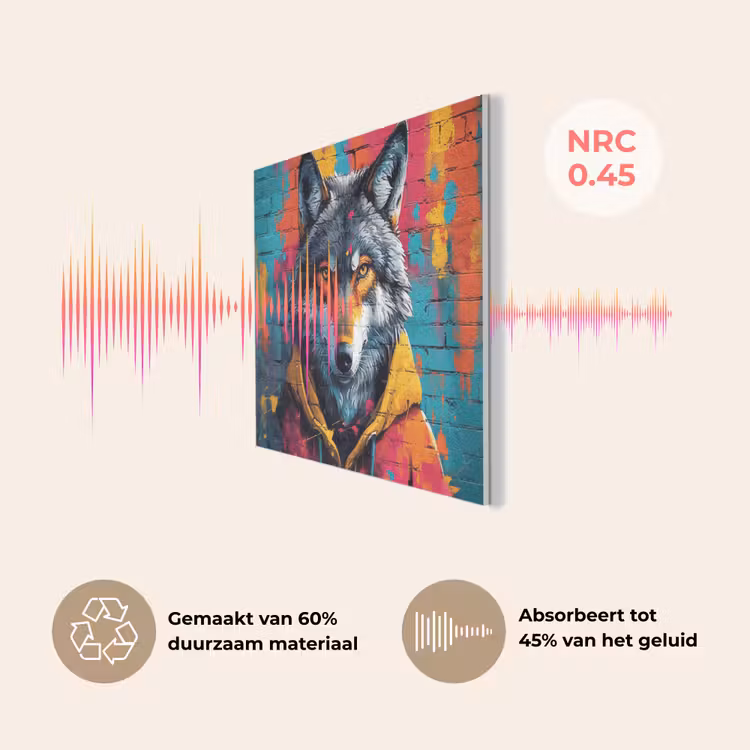 Graffiti - Wolf - Street art - Blauw PET vilt klein -USP_NL