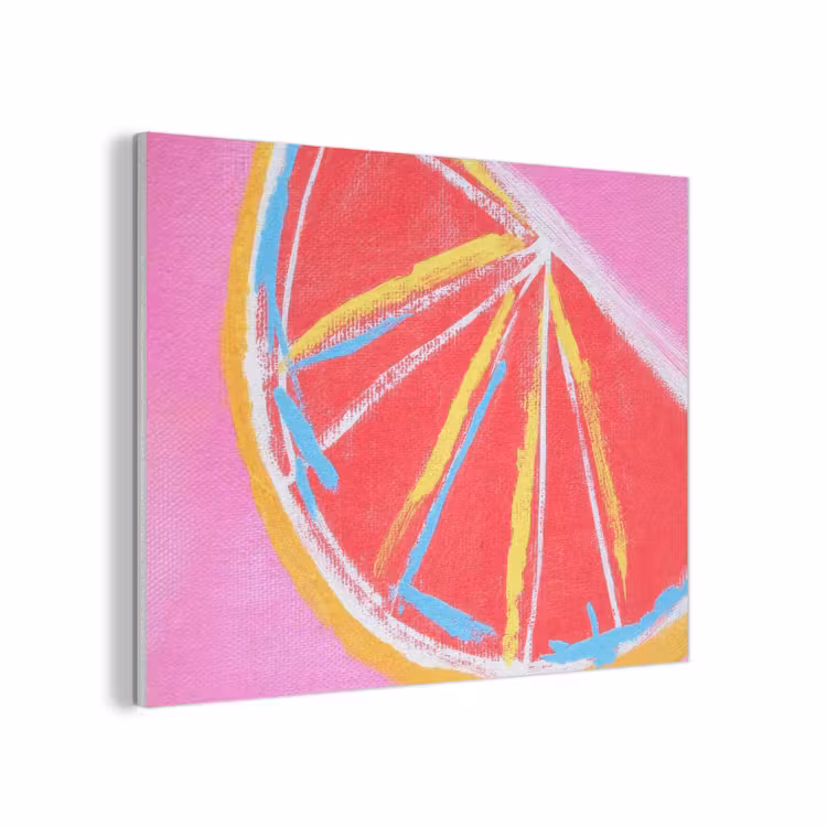 Grapefruit - Geschilderd - Roze - Strepen PET vilt klein -3d