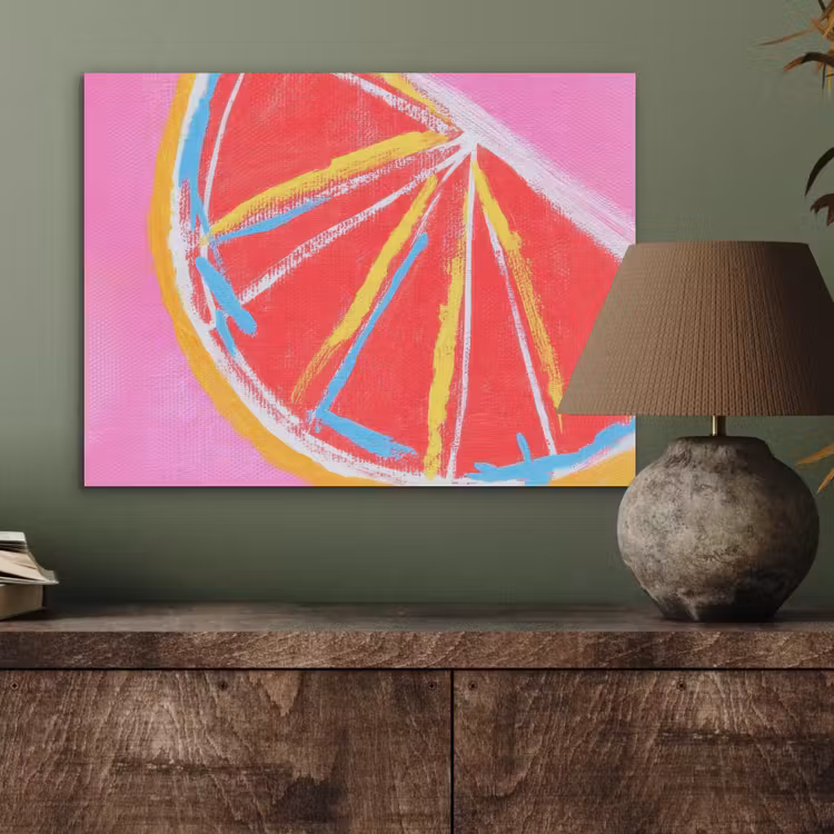Grapefruit - Geschilderd - Roze - Strepen PET vilt klein -sfeer2