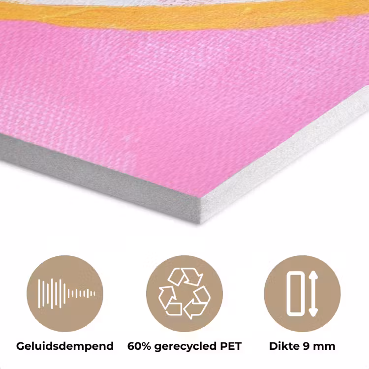 Grapefruit - Geschilderd - Roze - Strepen PET vilt klein -closeup_NL