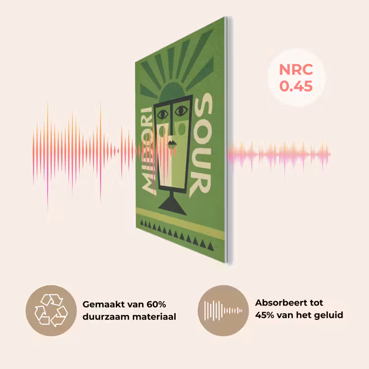 Grafisch - Art - Cocktail - Groen PET vilt klein -USP_NL