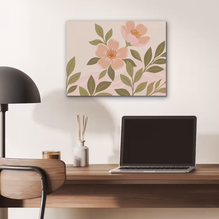 Grafisch - Bloemen - Roze PET vilt klein -sfeer5