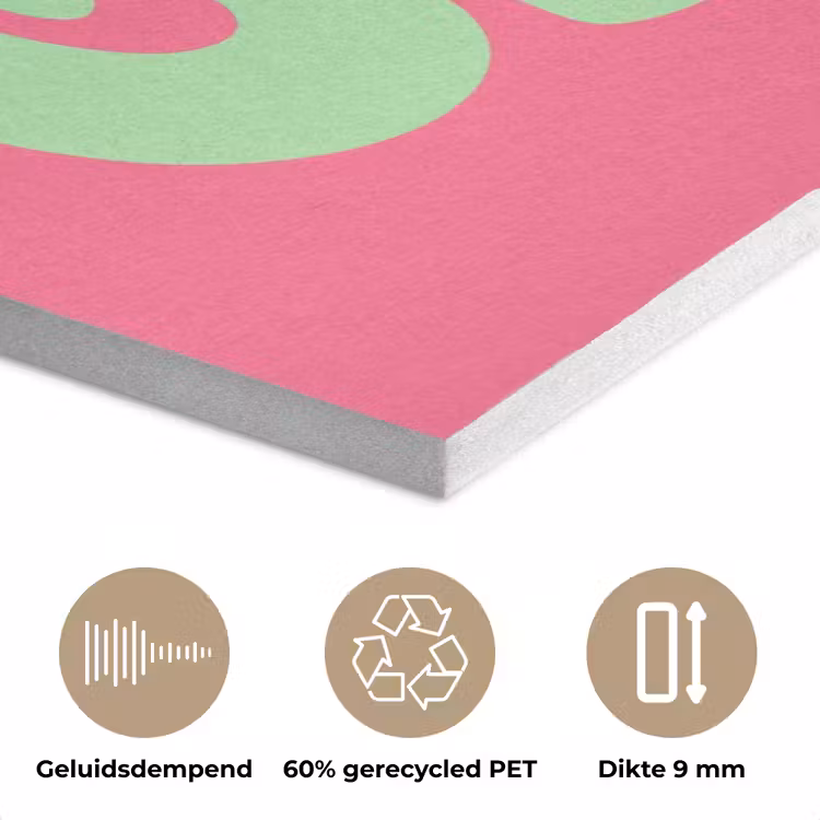 Grateful - Groen - Grafisch - Vloeiend PET vilt klein -closeup_NL