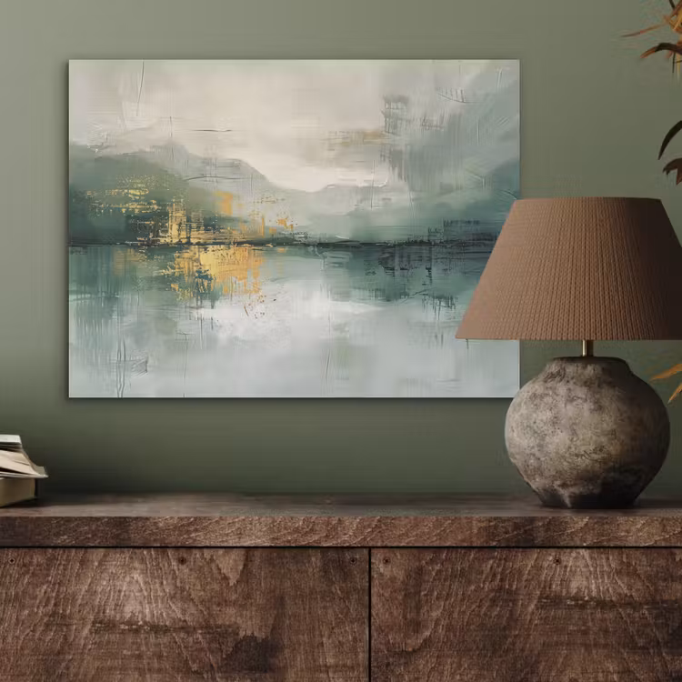 Groen - Modern - Abstract - Goud PET vilt klein -sfeer2