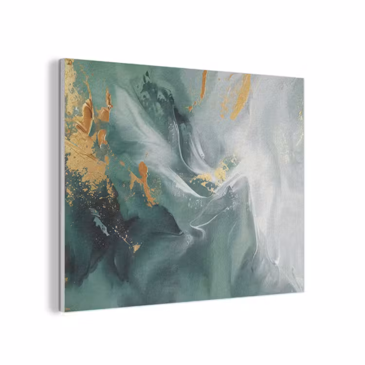 Groen - Modern - Marmer - Abstract PET vilt klein -3d