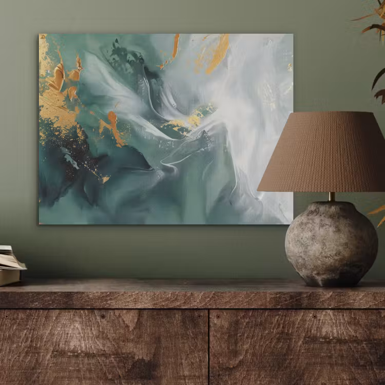 Groen - Modern - Marmer - Abstract PET vilt klein -sfeer2