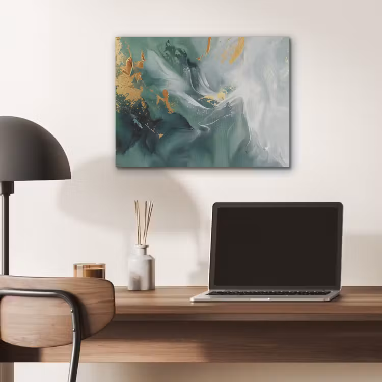 Groen - Modern - Marmer - Abstract PET vilt klein -sfeer5