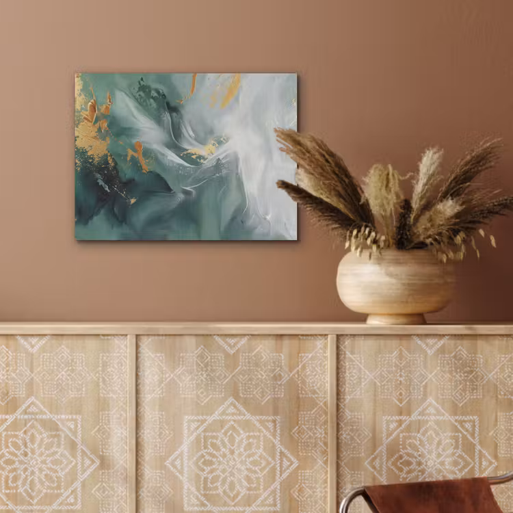 Groen - Modern - Marmer - Abstract PET vilt klein -sfeer4