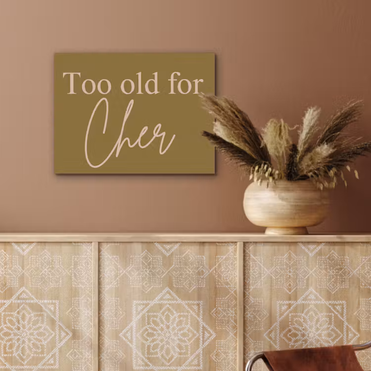 Groen - Too old for cher - Roze PET vilt klein -sfeer4