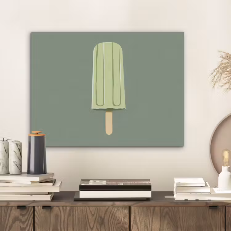 Groen - Waterijsje - Stokje - Illustratie PET vilt klein -sfeer1