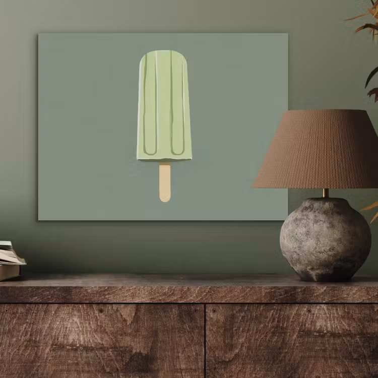 Groen - Waterijsje - Stokje - Illustratie PET vilt klein -sfeer2