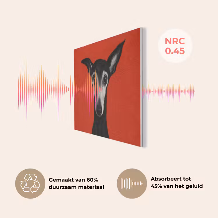 Windhond - Minimalistisch - Rood PET vilt klein -USP_NL