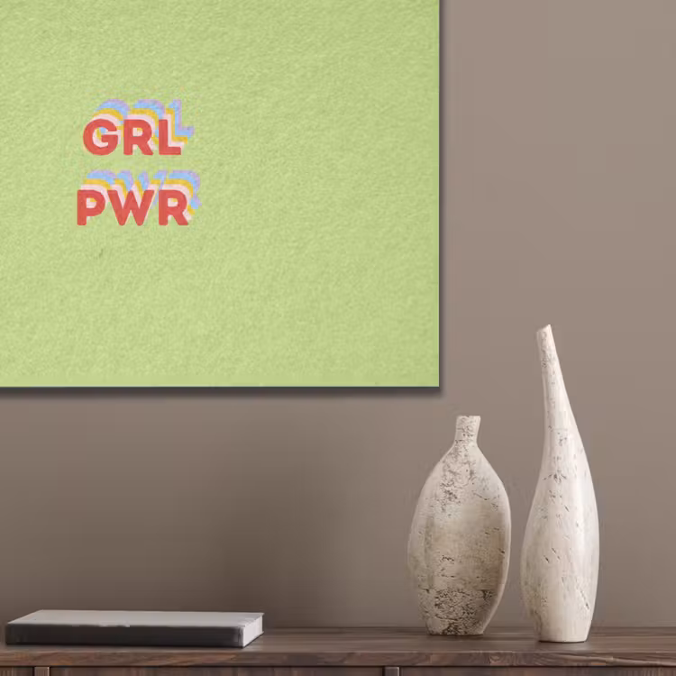 Grl pwr - Groen - Rood - 3D PET vilt klein -sfeer6_closeup