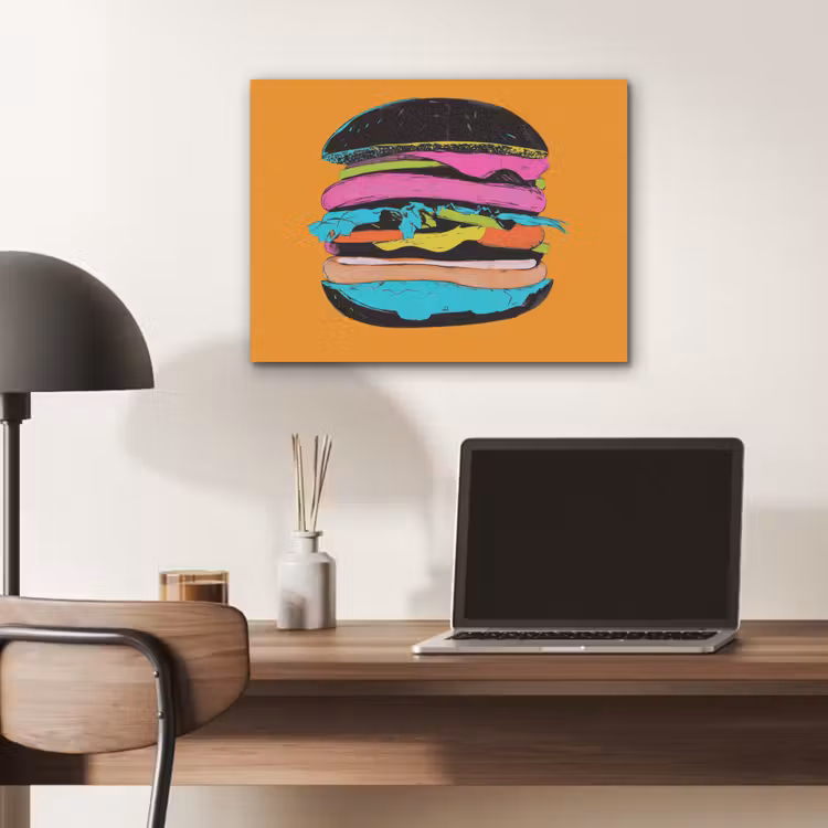 Hamburger - Kleurrijk - Speels PET vilt klein -sfeer5