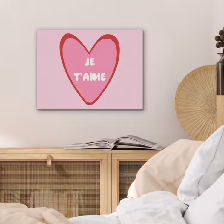 Hart - Frans - Valentijn - Roze PET vilt klein -sfeer3