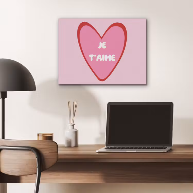 Hart - Frans - Valentijn - Roze PET vilt klein -sfeer5