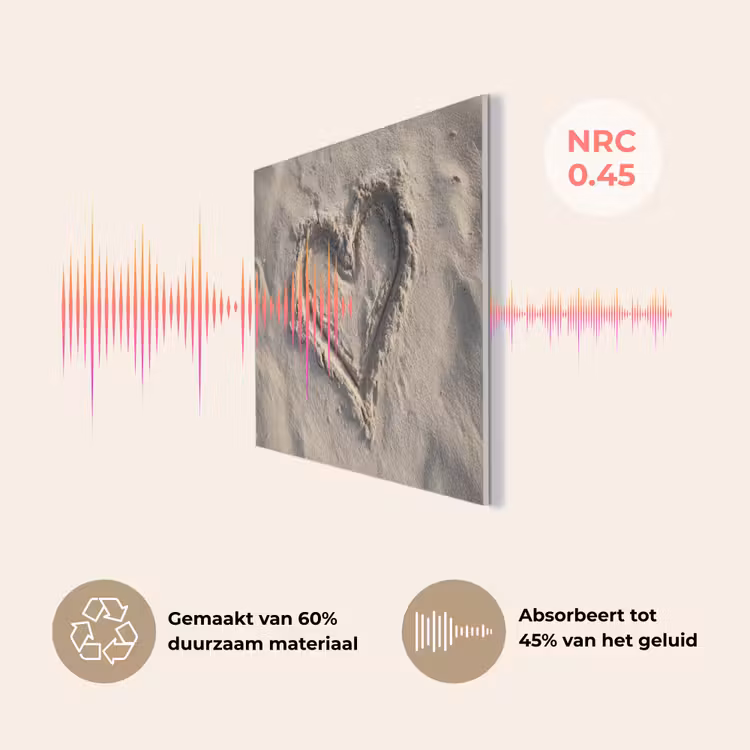 Hartvorm - Getekend - Beige - Zand PET vilt klein -USP_NL