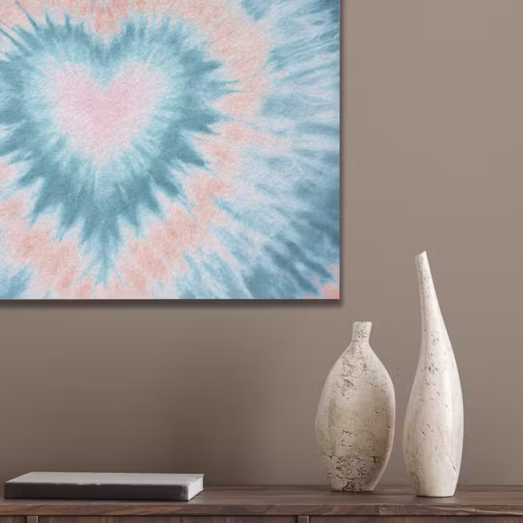 Hartvormig - Tie dye - Pasteltinten - Lichtgroen PET vilt klein -sfeer6_closeup