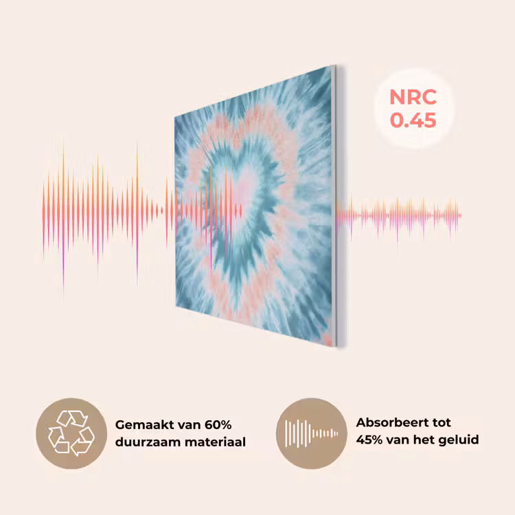 Hartvormig - Tie dye - Pasteltinten - Lichtgroen PET vilt klein -USP_NL