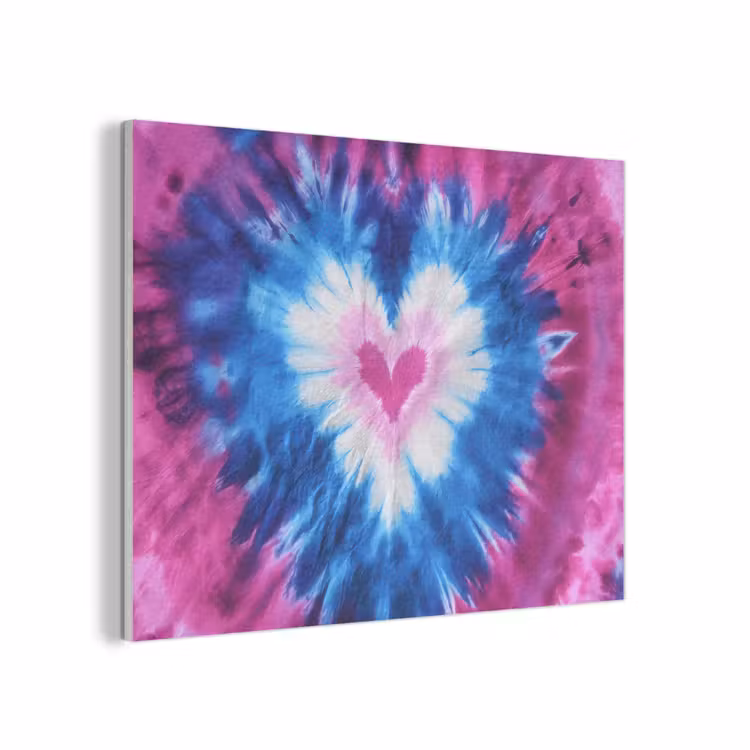 Hartvormig - Tie dye - Paars PET vilt klein -3d