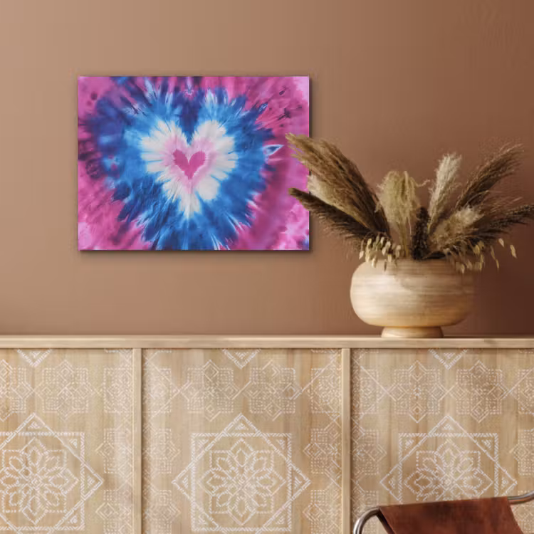 Hartvormig - Tie dye - Paars PET vilt klein -sfeer4
