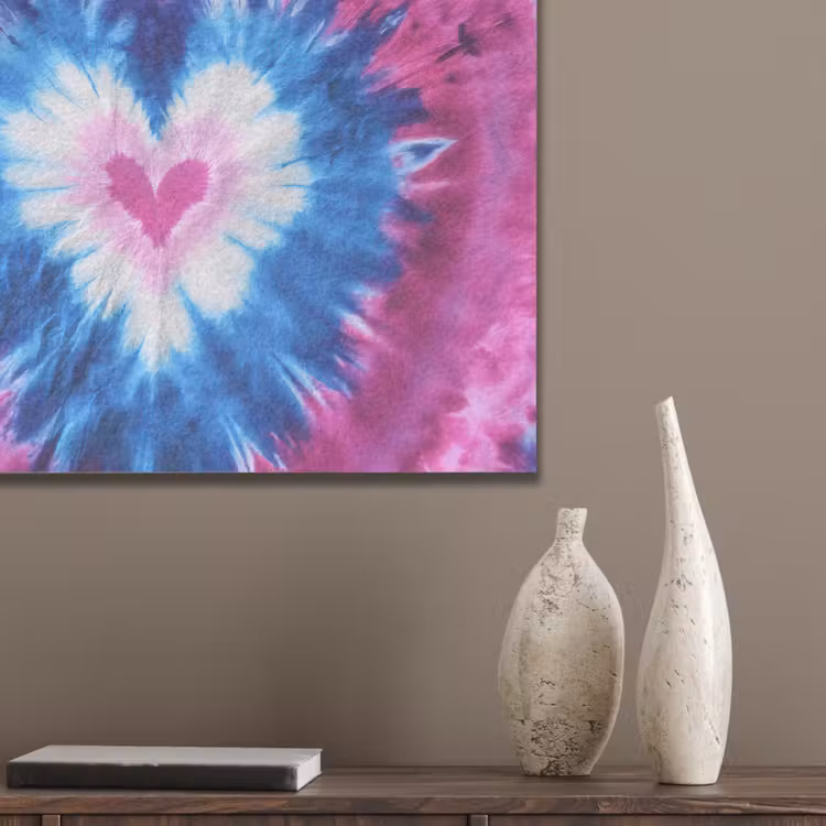 Hartvormig - Tie dye - Paars PET vilt klein -sfeer6_closeup
