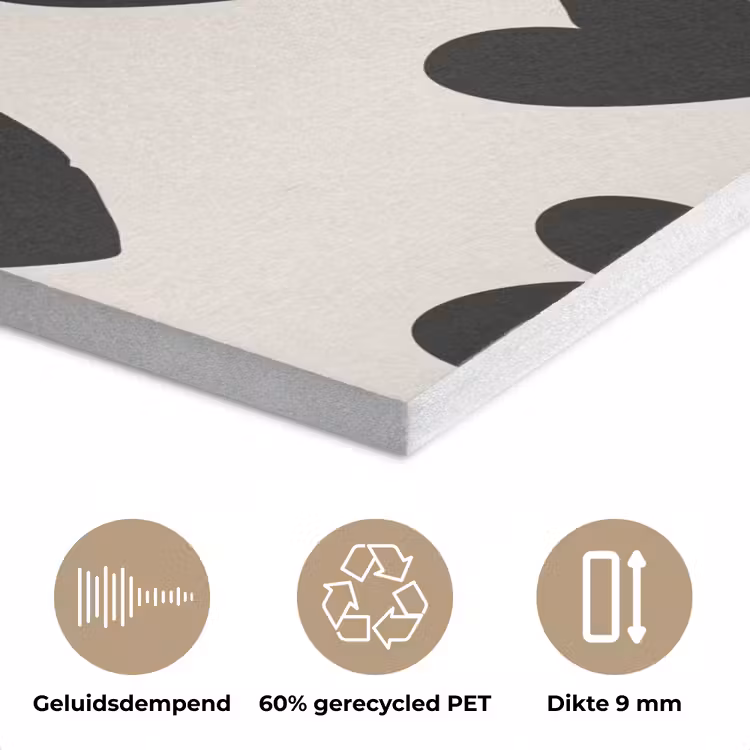 Hartjes - Zwart - Beige PET vilt klein -closeup_NL