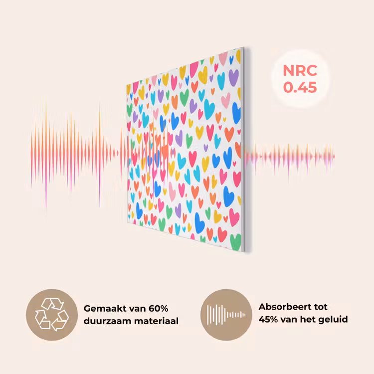 Hartjes - Kleurrijk - Patroon - Levendig PET vilt klein -USP_NL