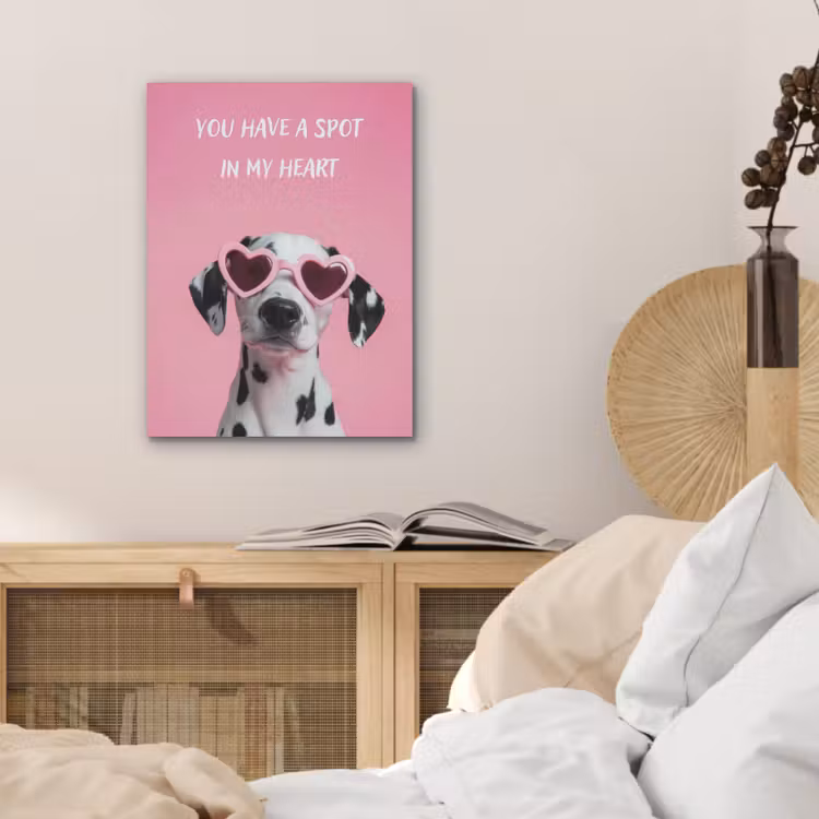 Hartjes - Hond - Valentijn - Roze PET vilt klein -sfeer3