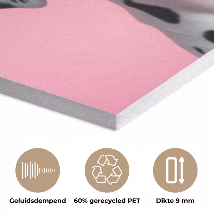 Hartjes - Hond - Valentijn - Roze PET vilt klein -closeup_NL