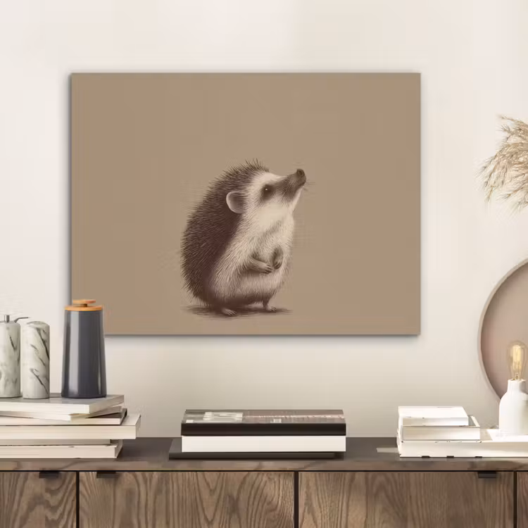Egel - Snuitje - Bruin - Stekels PET vilt klein -sfeer1