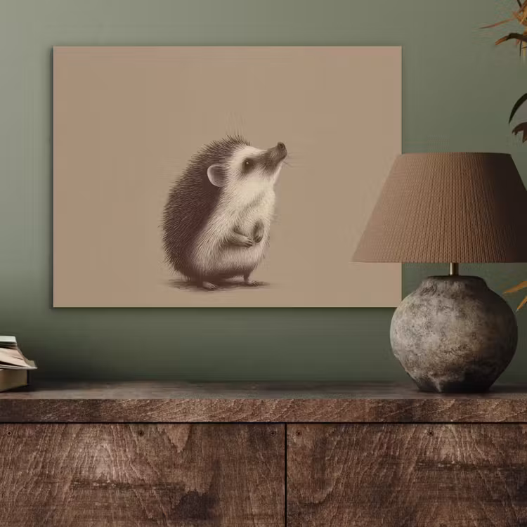 Egel - Snuitje - Bruin - Stekels PET vilt klein -sfeer2