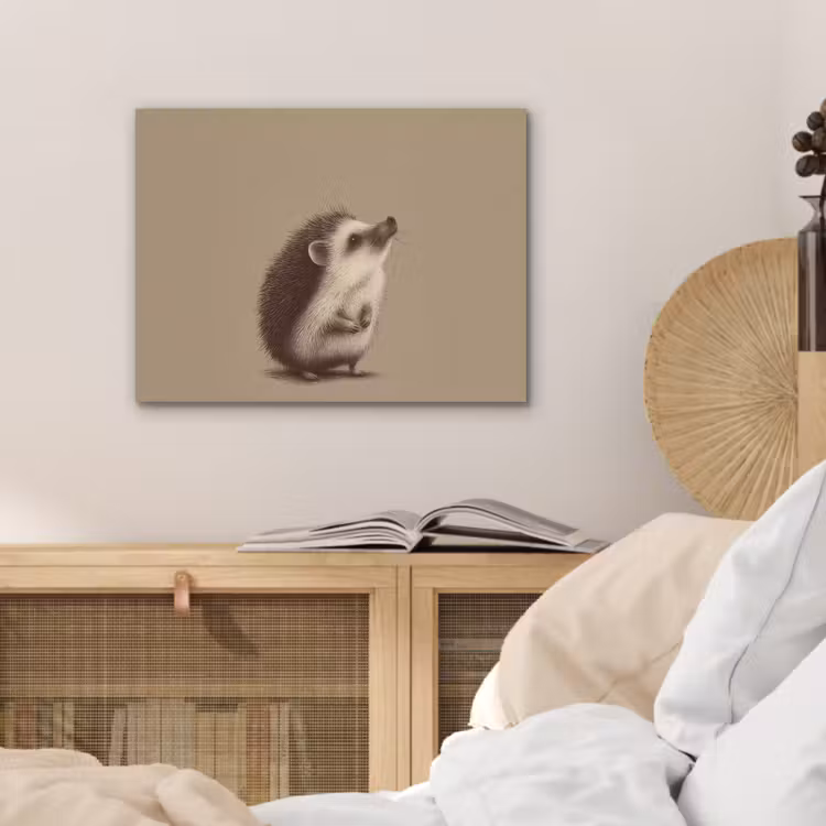 Egel - Snuitje - Bruin - Stekels PET vilt klein -sfeer3