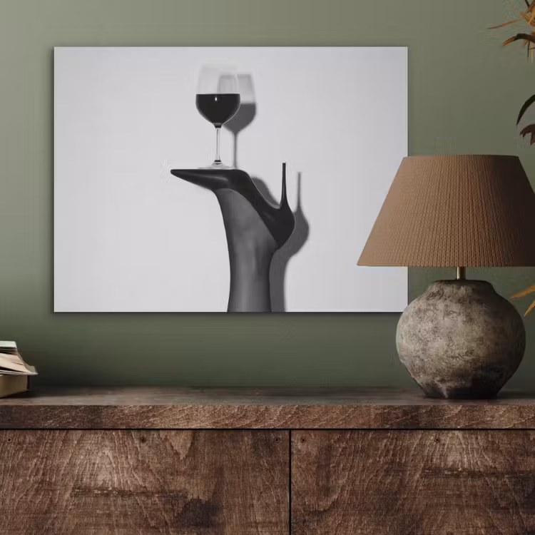 Hak - Wijn - Minimalistisch - Zwart PET vilt klein -sfeer2